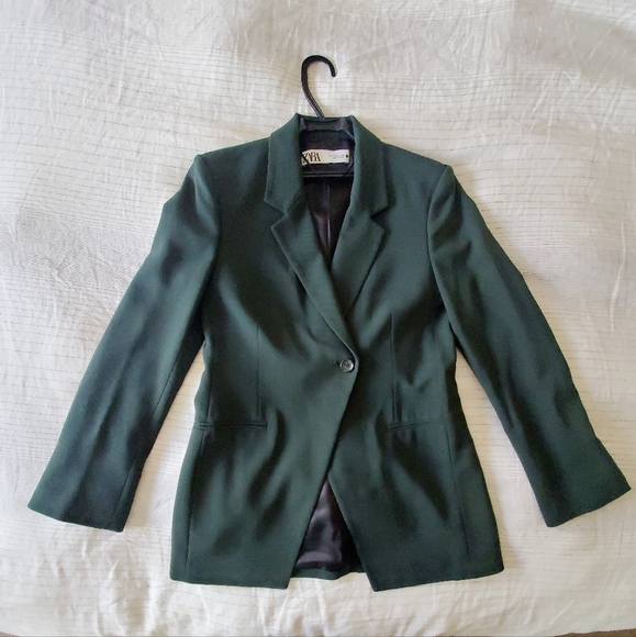 Zara Asymmetrical Green Blazer- Small - Picture 8 of 10